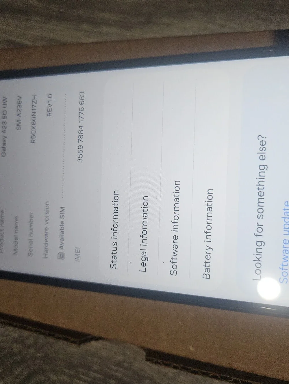 Samsung Galaxy A23.5G and USB-C Cable